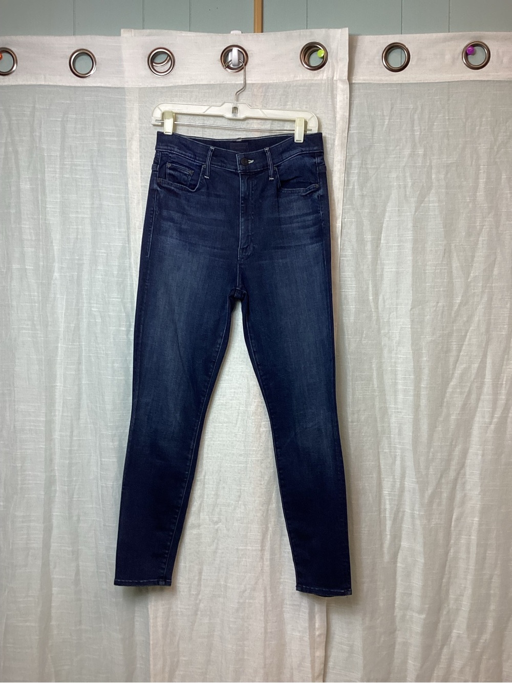 MOTHER Swooner Ankle Denim Jeans- Dark Wash; Size: 30